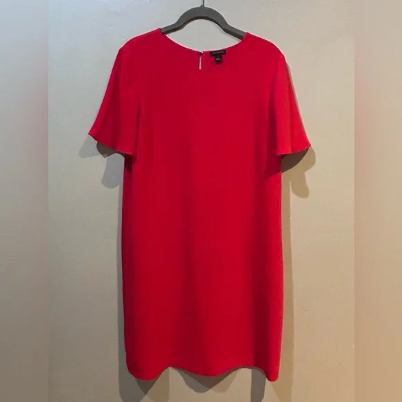Ann Taylor Cherry Red Flutter Sleeve Sheath Dress Women’s Size 8 - Picture 4 of 5